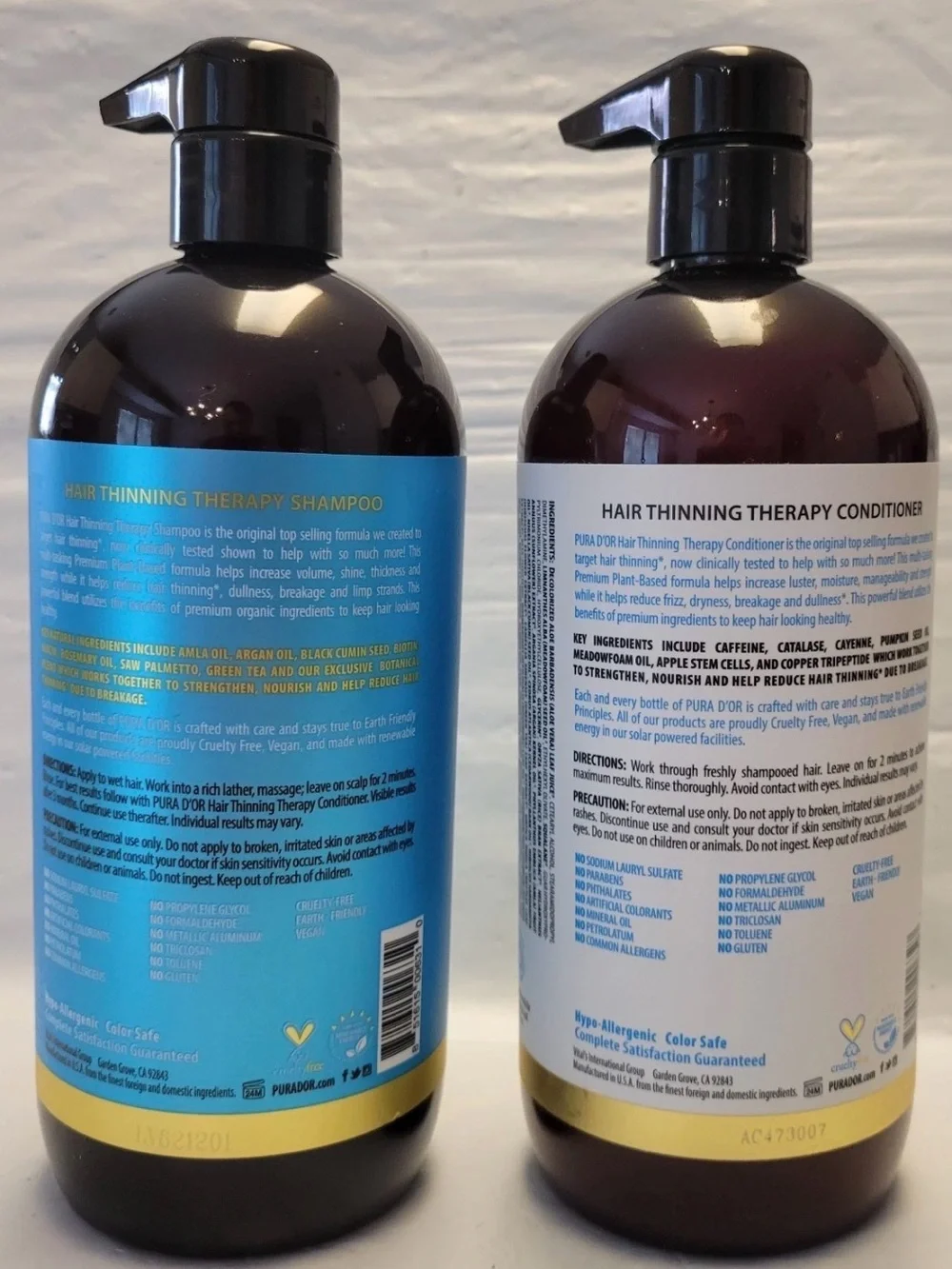 Pura D'Or Hair Thinning Therapy Shampoo & Conditioner Set 24oz